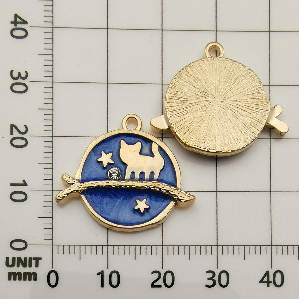 8Pcs Enamel Cat Moon Star Earth Planet Charms Pendants DIY For Jewelry Making 8Pcs Enamel Cat Moon Star Earth Planet Charms Pendants DIY For Jewelry Making