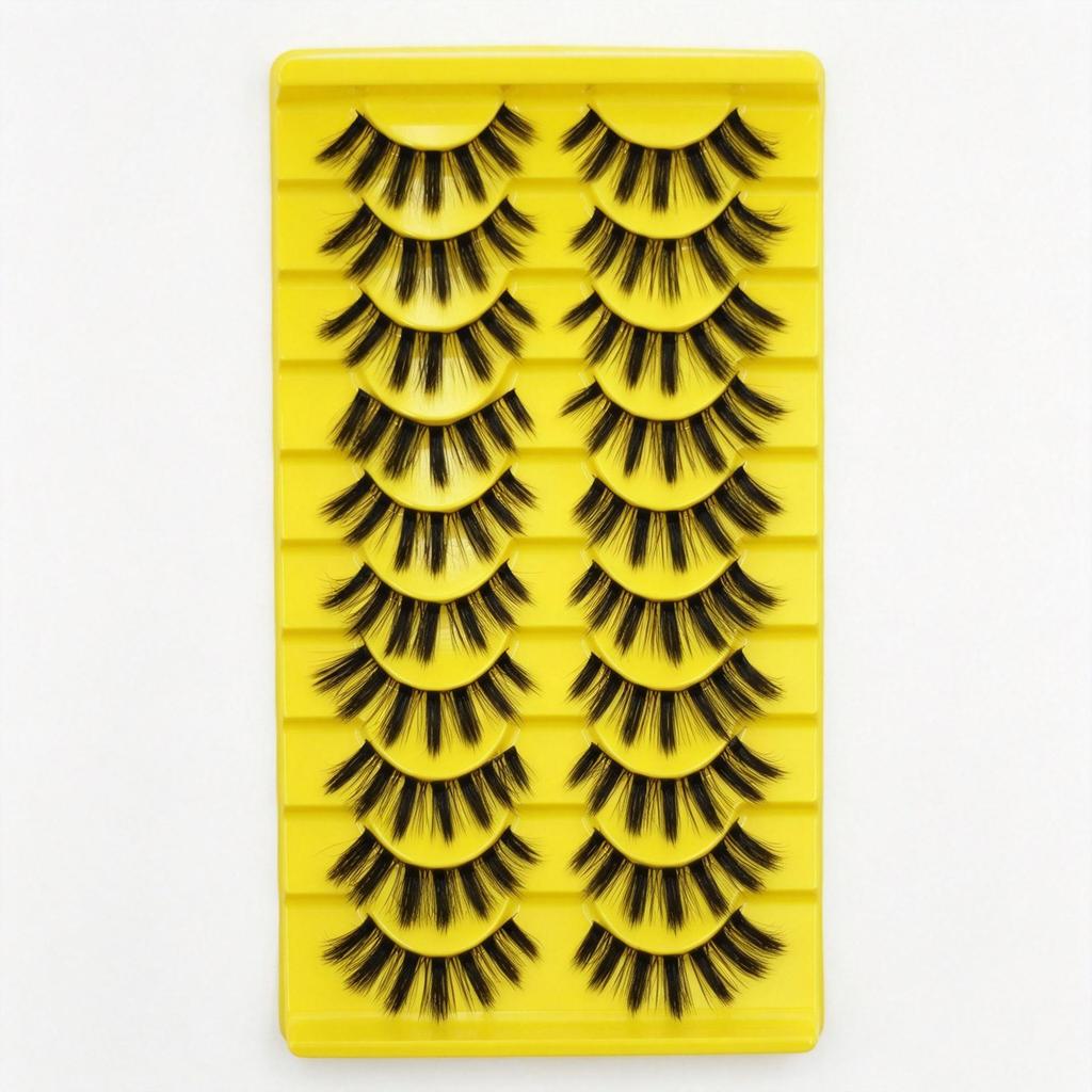 European Natural 3D False Eyelashes with Curled Stiff Stem - Dense, One-Piece Whole Strip