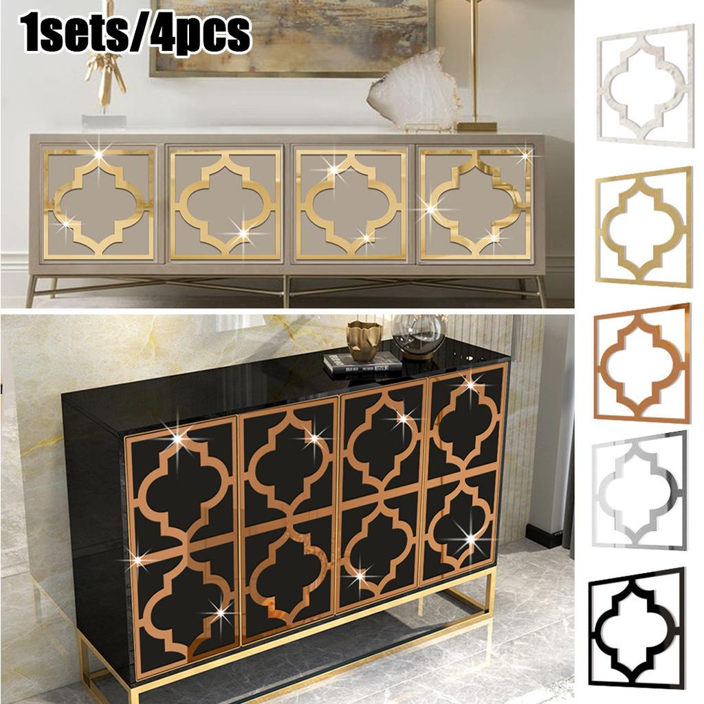 Decor Wall Stickers Frame Home Mirror Removable Wall Sticker 20*20*0.1cm 4PCS Art Bedroom Corner DIY Wall Decals