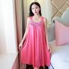 Women's Imitation Silk Nightgown & Pajamas - Summer Ice Silk Camisole, Large Size, Comfortable Homewear