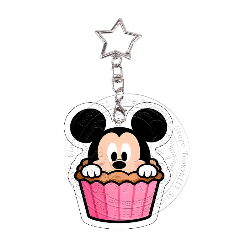 

Acrylic Keychain Minnies Exquisite Student Bag Decoration Accessories Pendant Kawaii Cupcake Keyring Birthday Gift 4-5cm
