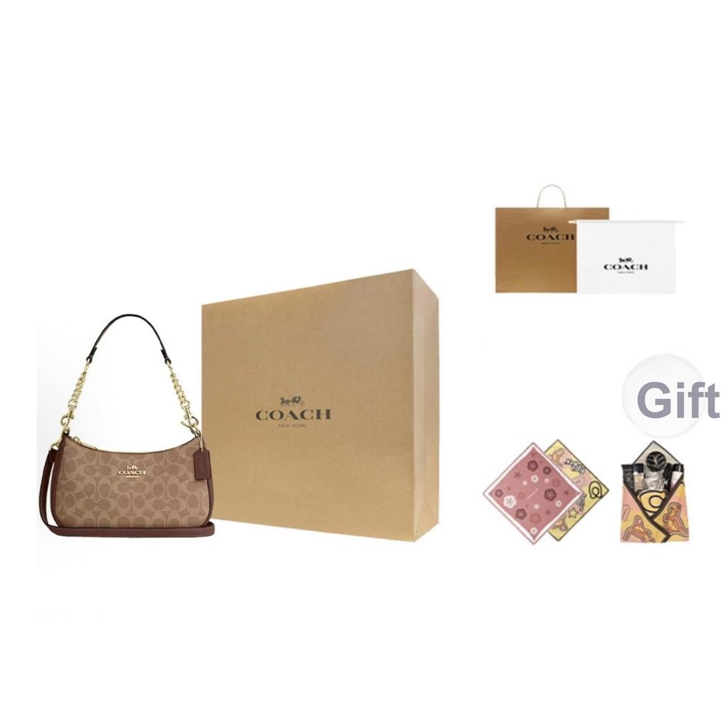 Coach Teri 24 Borsa a Spalla Classica con Logo Monogramma Donna Borsa a Spalla Khaki CV933-IMXHE