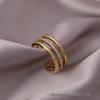 Multi-layer Diamond-set Adjustable Women's Fashion Ring - High-end, Trendy, and Hot-selling.