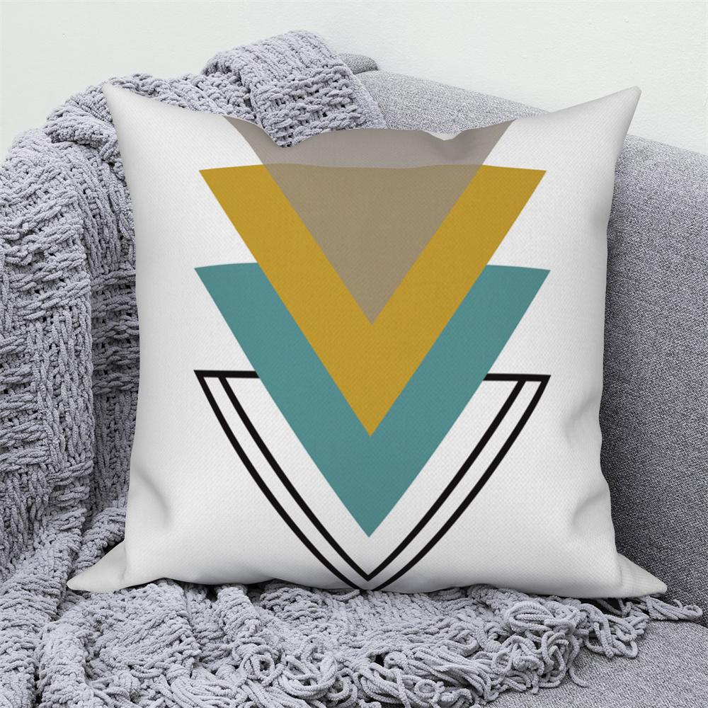 Sofa Cushion Cover Pillow  Decoration Home Office Car Geometric Pattern White Decorative