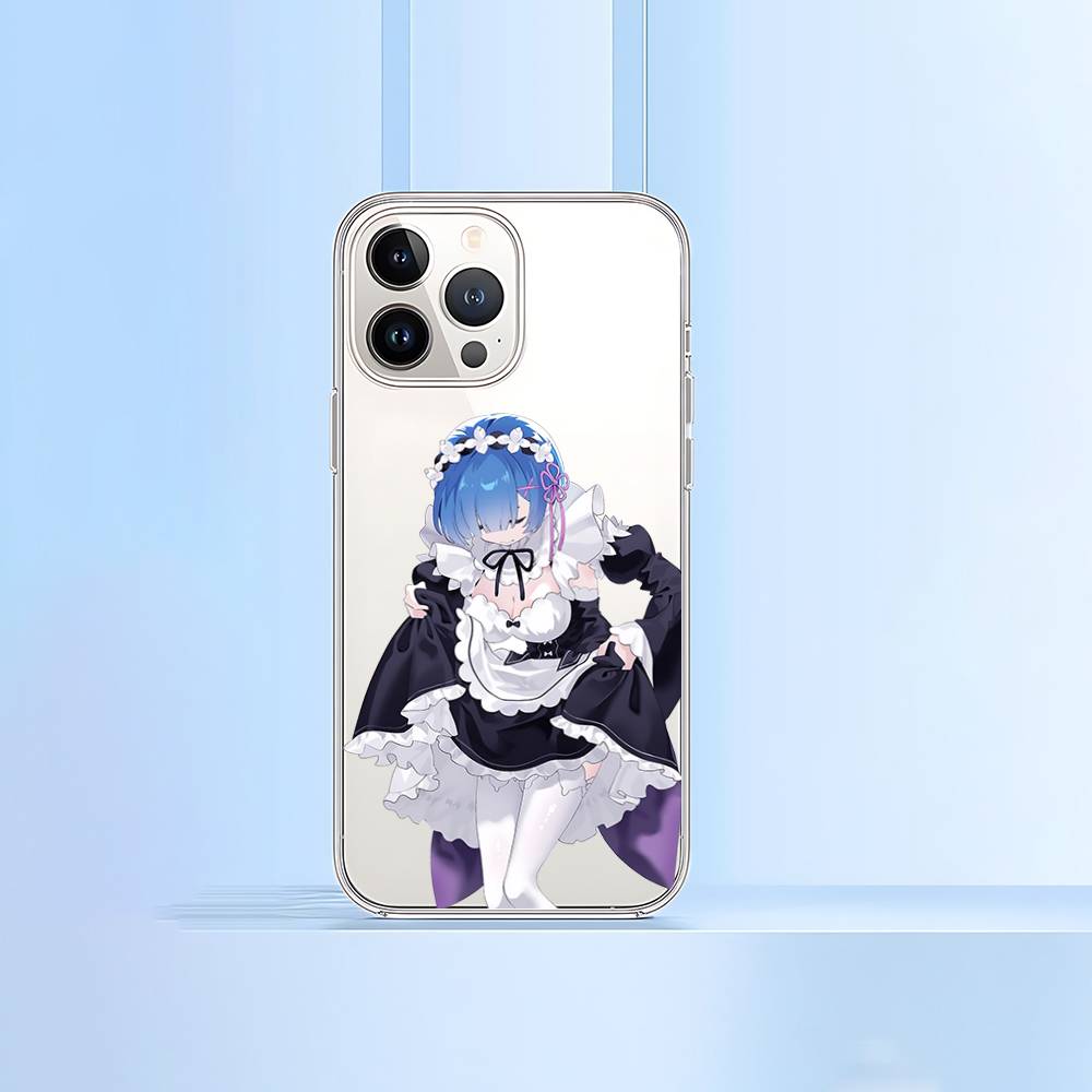 R-Re Zero Rem Phone Case For IPhone 17 16 15 12 11 Pro Max 14 Plus 13 Mini Clear Cover Soft Funda