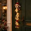 Snowflake Xmas Mantel Accents Glowing Christmas Door Hanger, Crochet Spiral Ornament with LED Lights, Snowman Santa Reindeer Decorative Winter