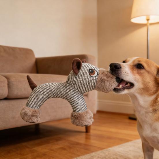 Hund Plüsch Kauspielzeug Quietschendes Stofftier Hundespielzeug Niedliche Tierform Welpen Zahnungsspielzeug für Hunde in Innenräumen zum Kauen Ziehen und Kuscheln