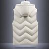 Men's Autumn Winter Warm Vest Youth Stand-Up Collar Casual Hooded Sleeveless Jacket