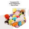 PVC Transparent Plush Animal Toy Storage Bean Bag Chair Cover With Double Zipper And Handle Filled Bean Bag Waterproof