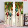 2pcs,2D Plane Printing Curtain Fabric Christmas Ornaments Hanging Festive Ribbons (3) Versatile 100% Polyester (without Rod)