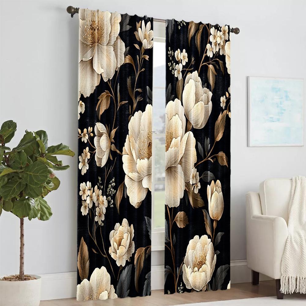 2 pcs   versatile polyester transparent curtains for home decoration Boho (2) for use in bedrooms and living rooms