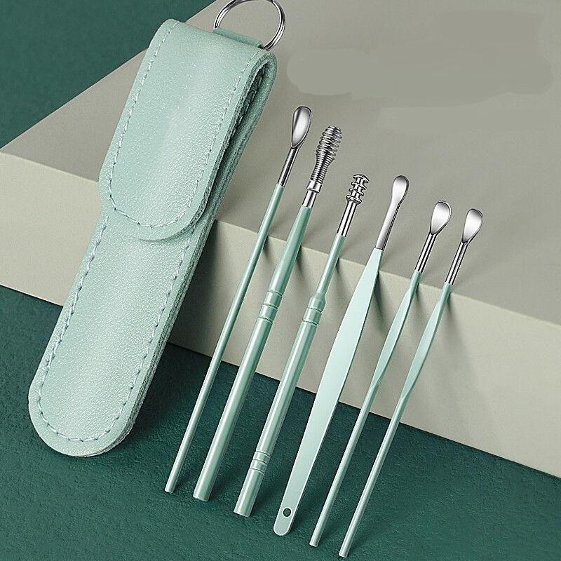 Ear Cleaner Ear Wax Pickers Stainless Steel Earpick Wax Remover Piercing Kit Earwax Curette Spoon Care Ear Clean Tools