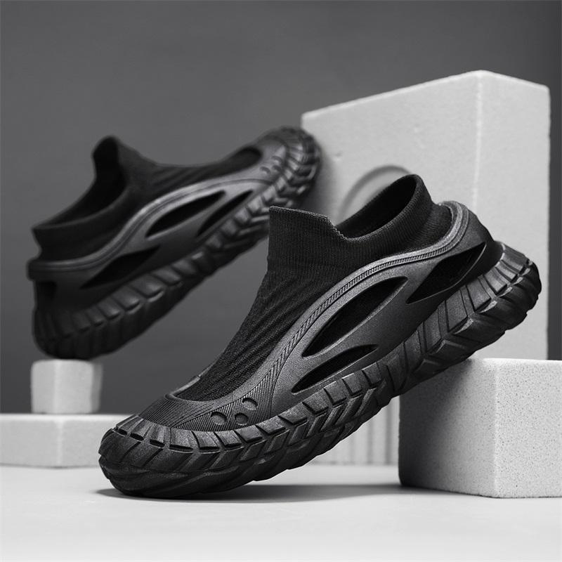 New Flying Woven Mesh Breathable Socks Shoes A Slip-on Lazy New Non-slip Thick Soles All Casual Sports Shoes Four Seasons