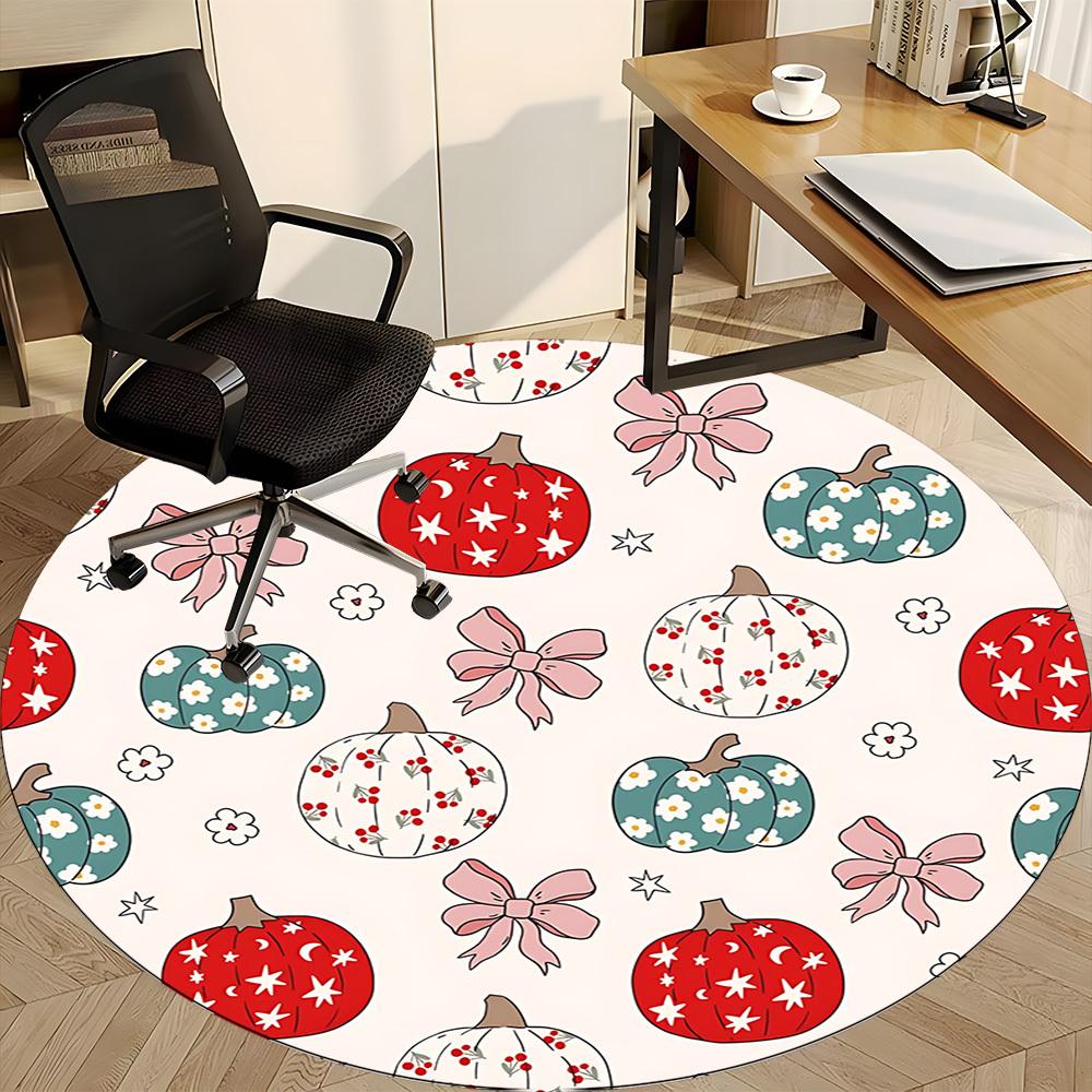 1PC Pumpkin Pattern Chair Carpet for Office, Indoor Non-Slip Washable Carpet, Soft Comfortable Mat For Office Room Yy250930247