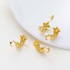 20pcs/lot 14K 18K Gold Color Star Shape Necklace End Crimp Beads With Hook Calotte Cover Beads For DIY Jewelry Making Components