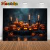 Mocsicka Halloween Backdrops For Photography Dark Night Jack-O-Lanterns Pumpkin Background Baby Shooting Props Decoration Studio