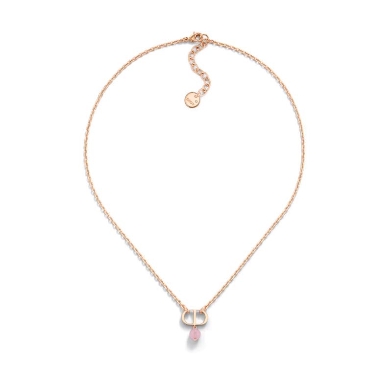 Dior CD Logo Resin Necklace Women Necklace Rose-Gold N1390PTCPLD67P