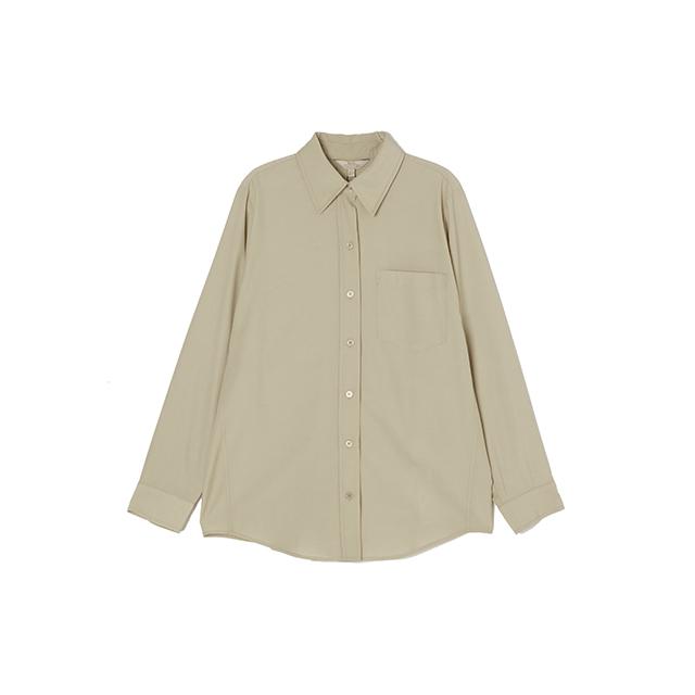 PLASTIC ISLAND [Beige] Loose Fit Shirt Blouse Pp7Wb165