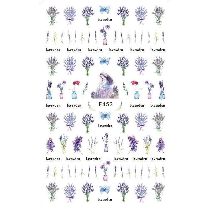 1pc 3D Nail Stickers Spring Summer Natural Flower Leaves Simulation Dried Flower Dragonfly Nail Applique Water Slides Decoration