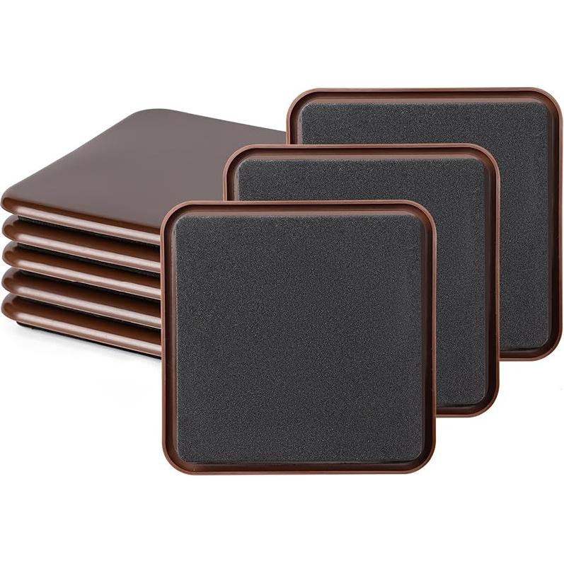 Furniture Sliders, 8 Pcs 3 1/2'' Furniture Sliders Pads for Hardwood Floors, Chair Legs Floors Protectors, Reusable Round Glides Glider, Heavy Duty