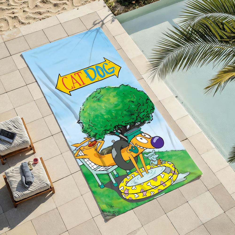 Cartoon cute C-Cat D-Dog Towel Drying Bath Towel Applicable To Light Swimming Camping Yoga Beach Out