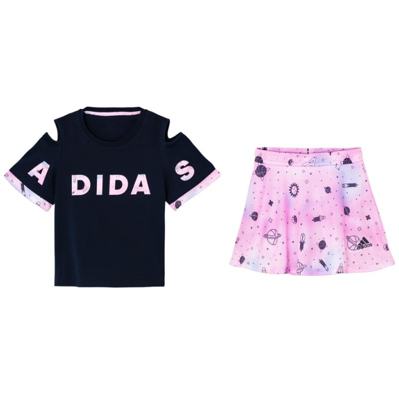 Children Aged 3 7 Years Old Adidas Skirt Set College Navy/Light Purple FT8735 104