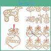6pcs Christmas Decoration Wooden Pendants Elegant Xmas Tree Hanging Ornament Set