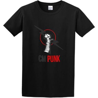 Men's Cm Punk Cotton Round Neck Shirt T Shirt T-Shirts Black