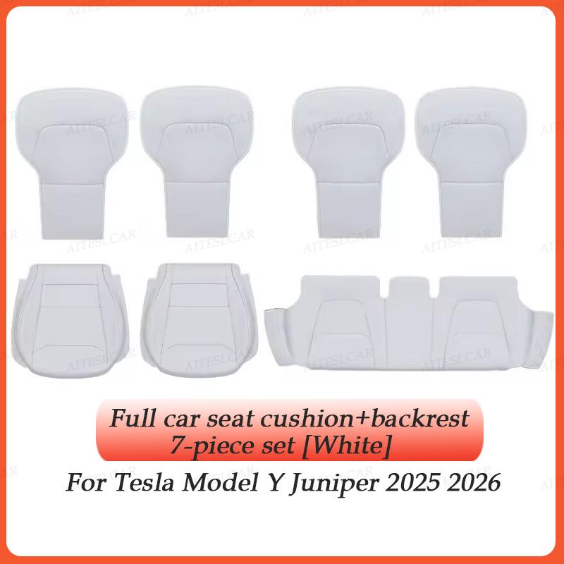 AABLU1 For Tesla Car Cushion Nappa Leather Breathable Non-slip Car Seat High Rebound Pad Seat Cushion Four Seasons Universal Auto Seat
