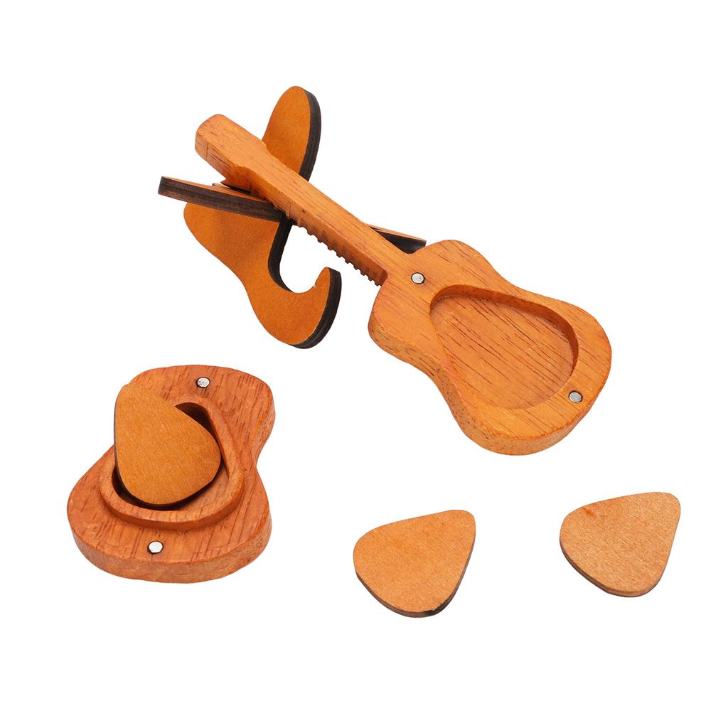 Guitar Pick Holder Multifunctional Oak Wood Guitar Pick Storage Box for Living Room Decoration