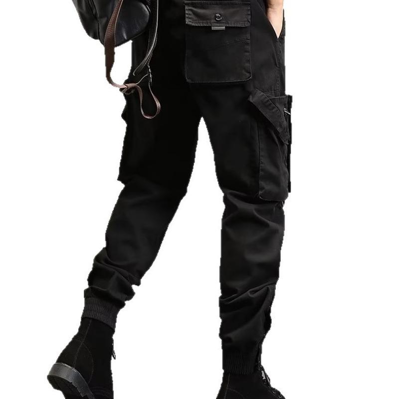 Autumn new large pocket casual pants men's trendy brand outdoor loose elastic pants