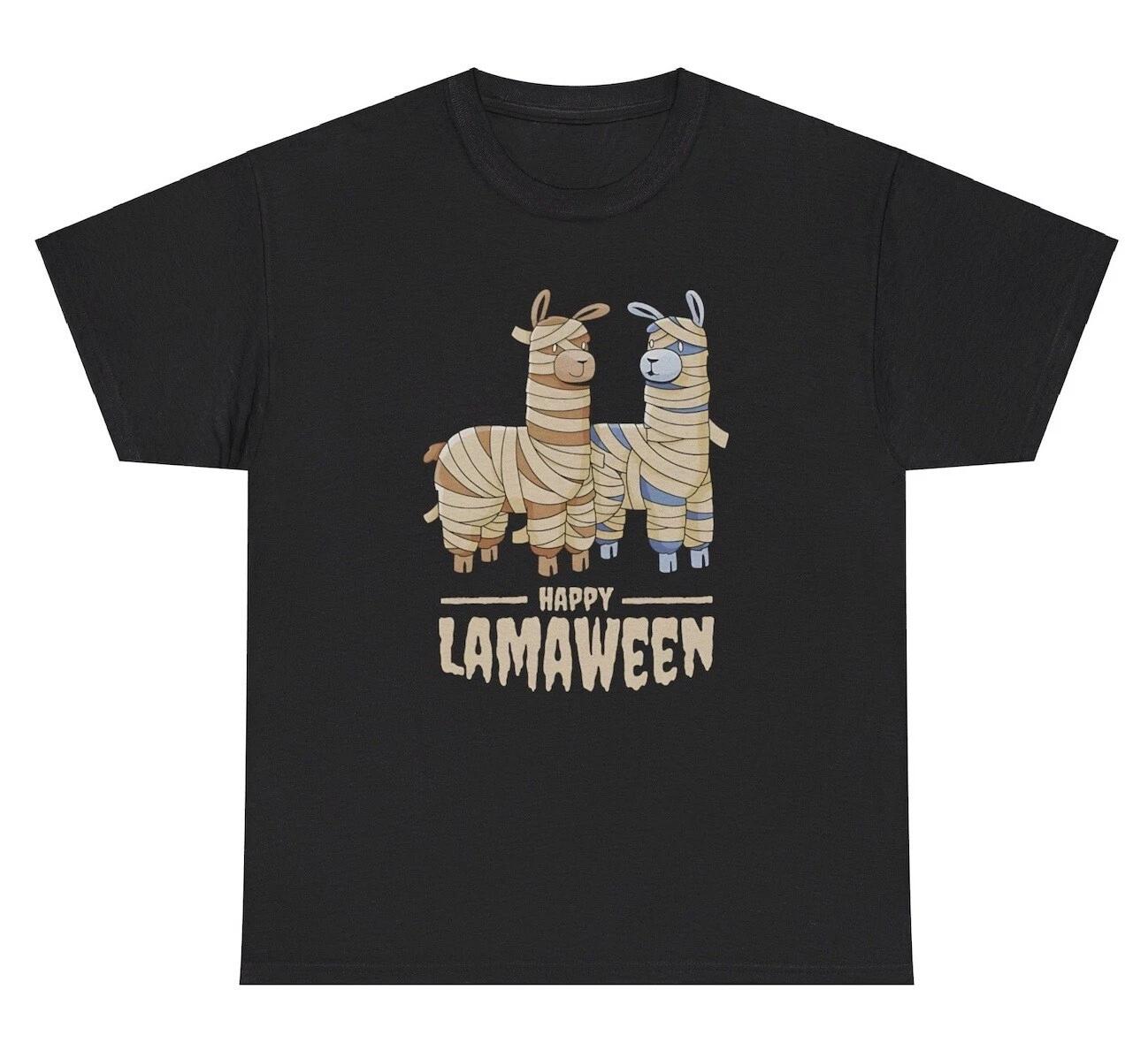 Happy Llamaween TShirt Funny Llama Halloween Spooky Gen Z Cute Humor Graphic Tee 4XL