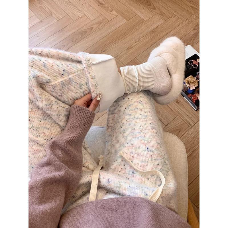 

Сладкие широкие брюки для женщин с высокой талией, ниспадающие, новый стиль, ленивый стиль, свободные прямые повседневные брюки из клейкого риса для женщин на осень и зиму 2XL