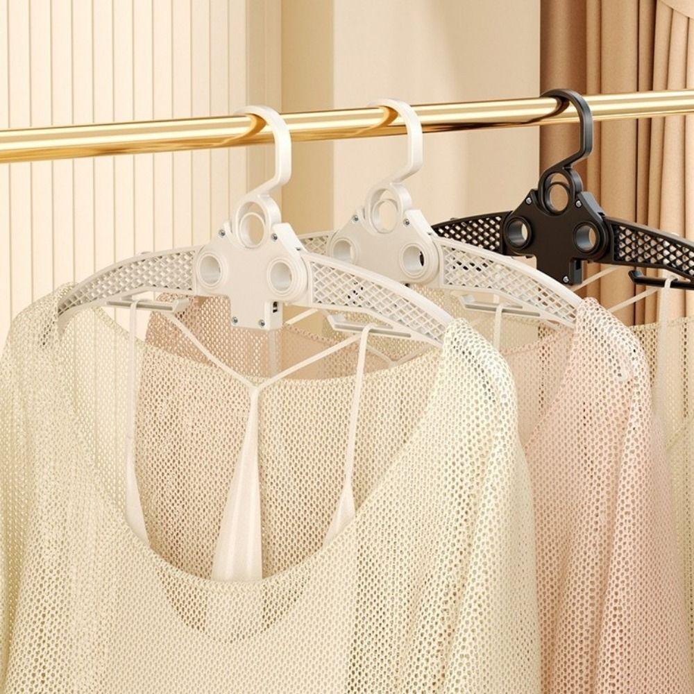 5 Pieces Wide Shoulder Folding Clothes Hanger Retractable Space Saving Portable Suit Hanger Non Slip Plastic