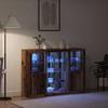 LED Sideboard Reclaimed Wood Look 142.5 x 37 x 100 cm Engineered Wood