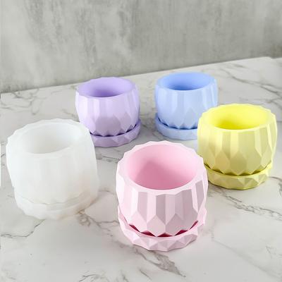 Kendin Yap Sukulent Saksı Silikon Kalıp Kalemlik Bardak Alçı Reçine Kalıp Masaüstü Saklama Kutusu Kristal Damla Yapıştırıcı Kalıp Ev Dekoru
