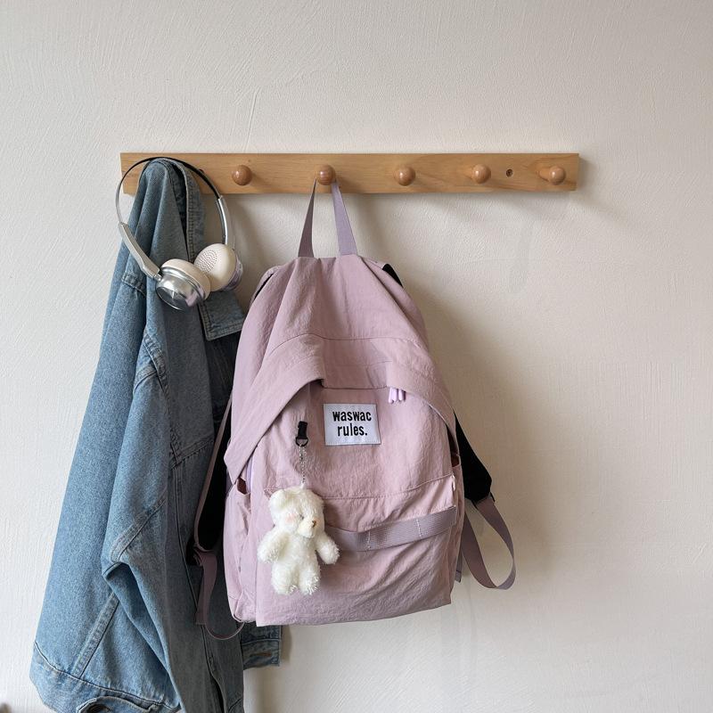 2025 summer Korean lazy wind backpack high school college student high value schoolbag fashion trend simple backpack