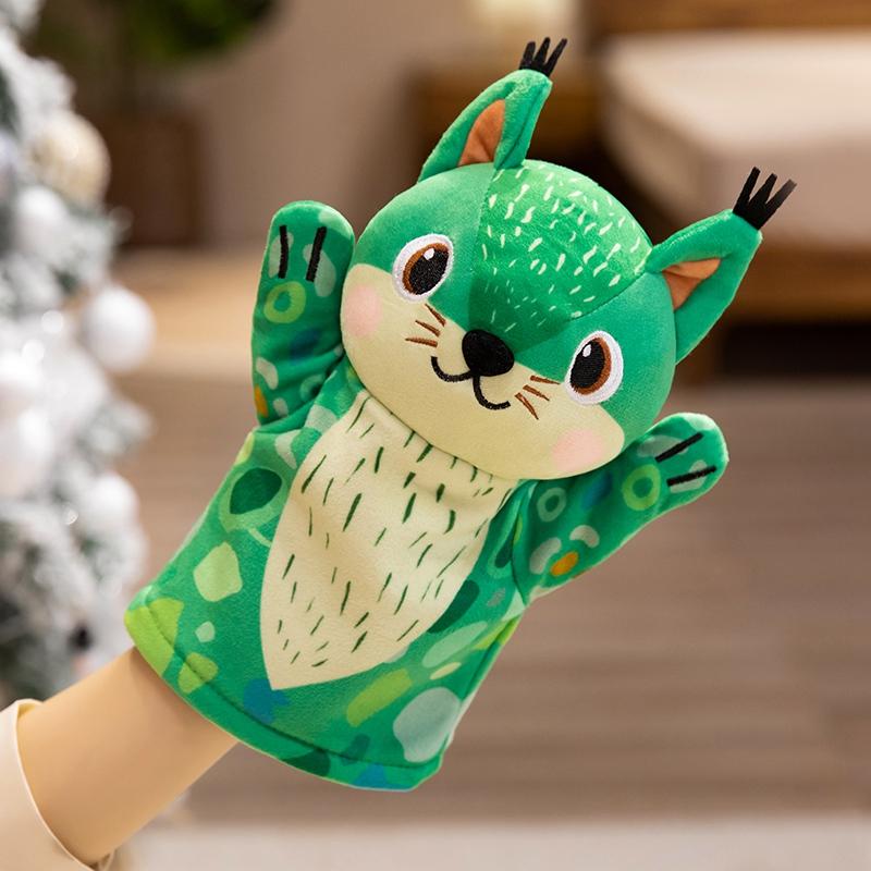 

Милая мультяшная белка ручная кукла плюшевая игрушка ролевая игра животное каваий компаньон подарки для детей 28cm зелёный