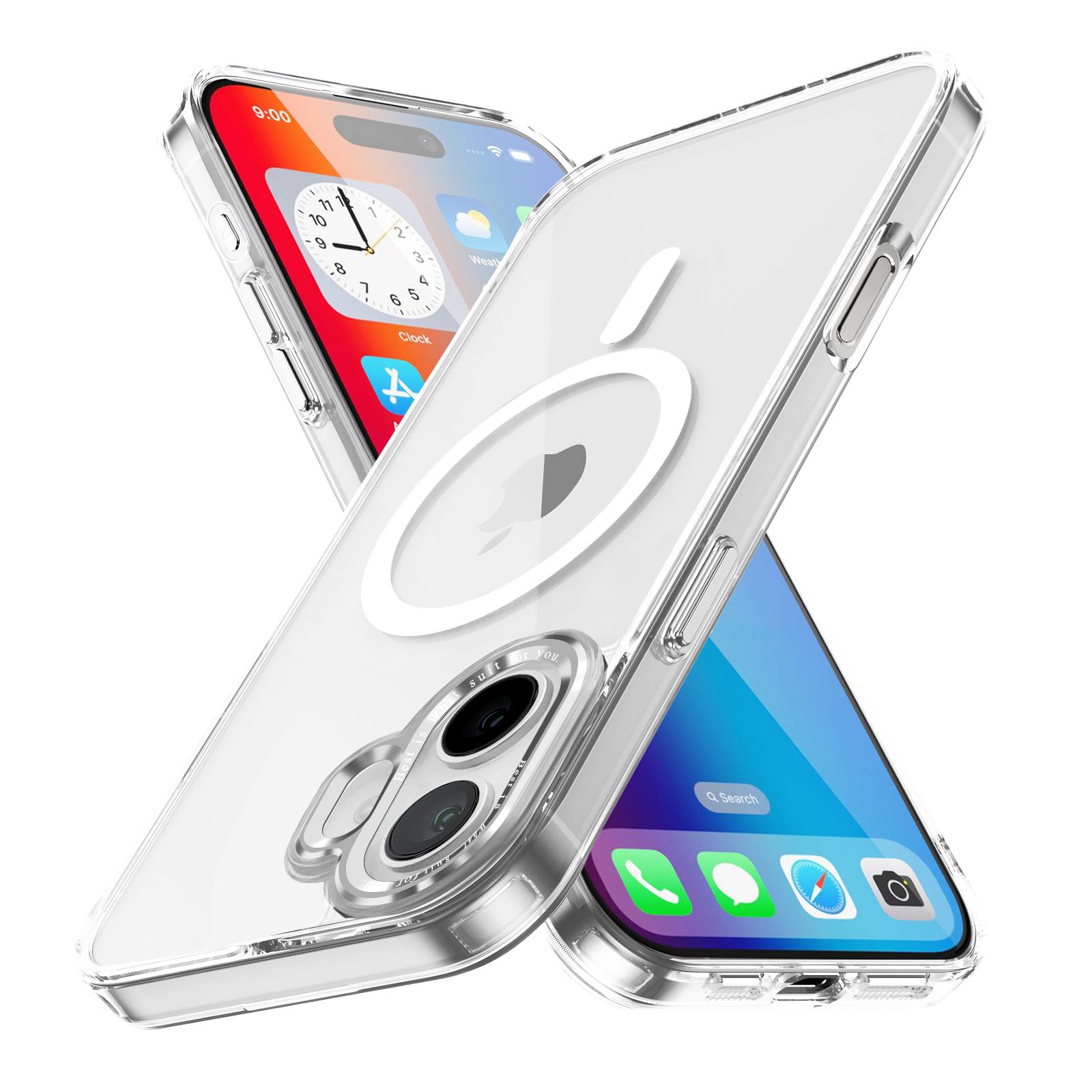 

For iPhone 16 Case Compatible with MagSafe TPU+PC Transparent Phone Cover Transparent