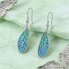 Cicada Wing Opal Earrings Blue Green Hollow Synthetic Opal Dangle Drop Earrings for Women