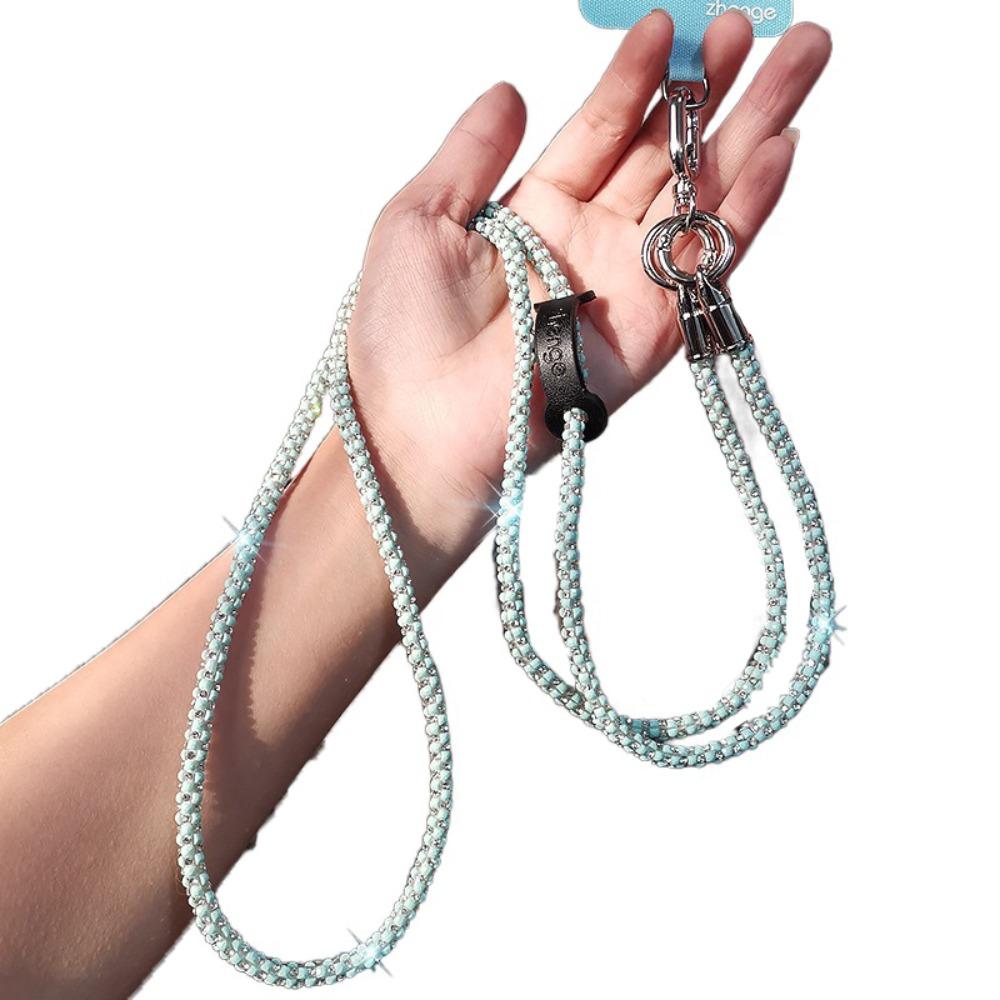 Long Style Glitter Rhinestone Phone Lanyard Hanging Cord Mobile Phone Chain Phone Case Accessories