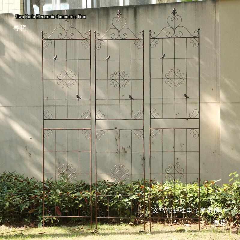 American Retro Wrought Iron Rose & Clematis Trellis for Balcony or Garden