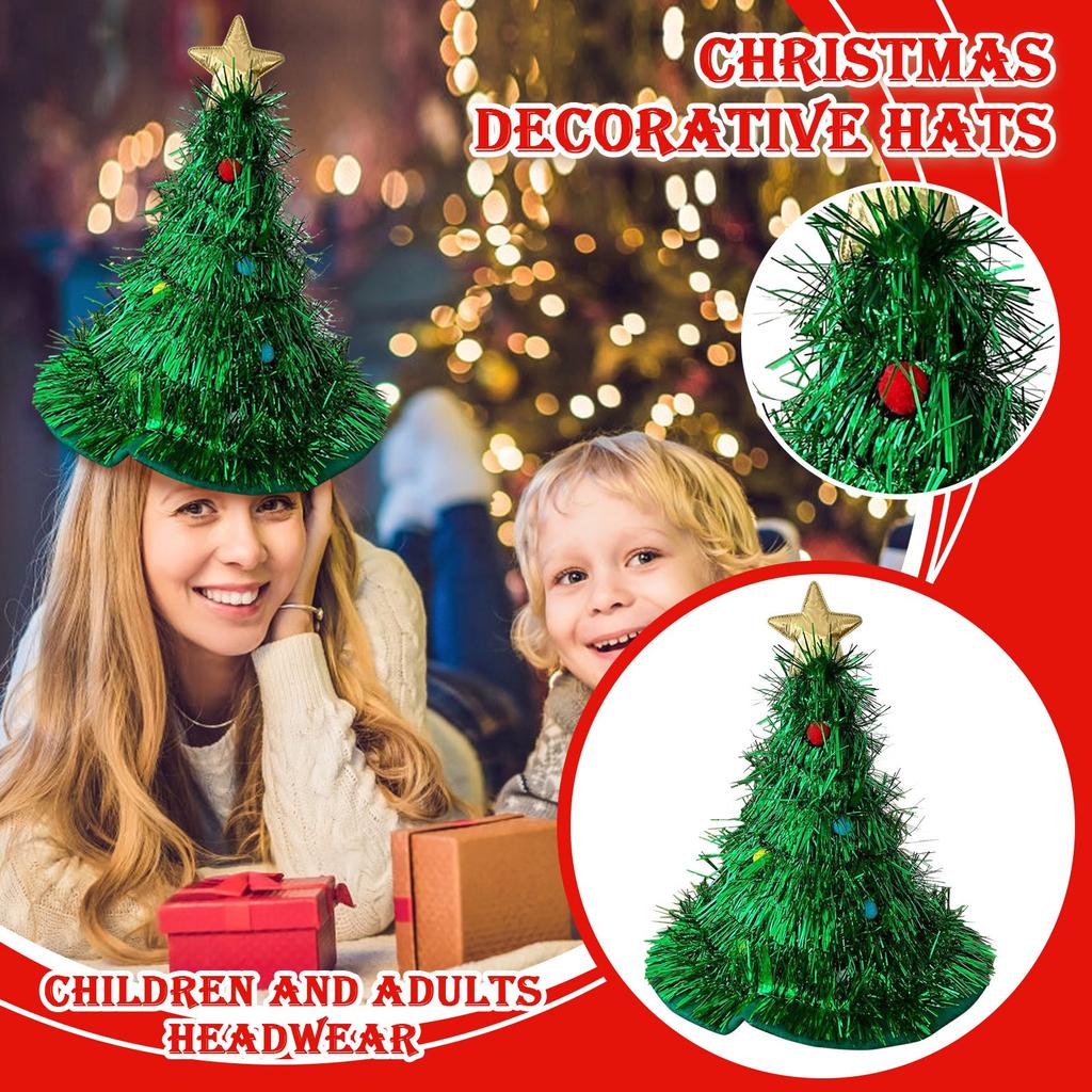 Santa Hat Christmas Decoration Hat Christmas Tree Headdress Headband Accessories