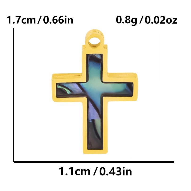 New Mixed Natural Shells Stainless Steel Cross Pendants For Jewelry Making Supplies Summer Charms In Bulk DIY Earrings Bracelets
