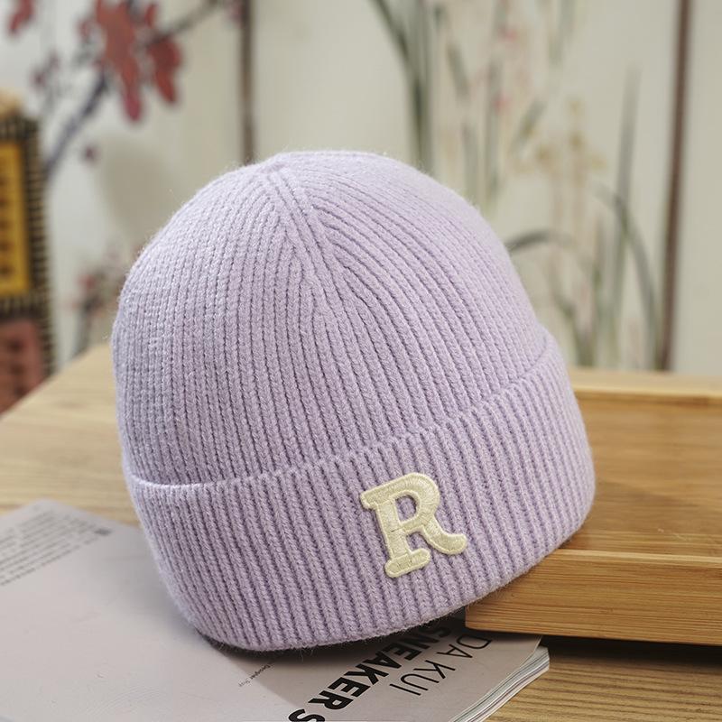 Hat Women's Winter New Korean Version Wool Hat Student Letters Warm Knitted Hat Versatile Cold Hat Men