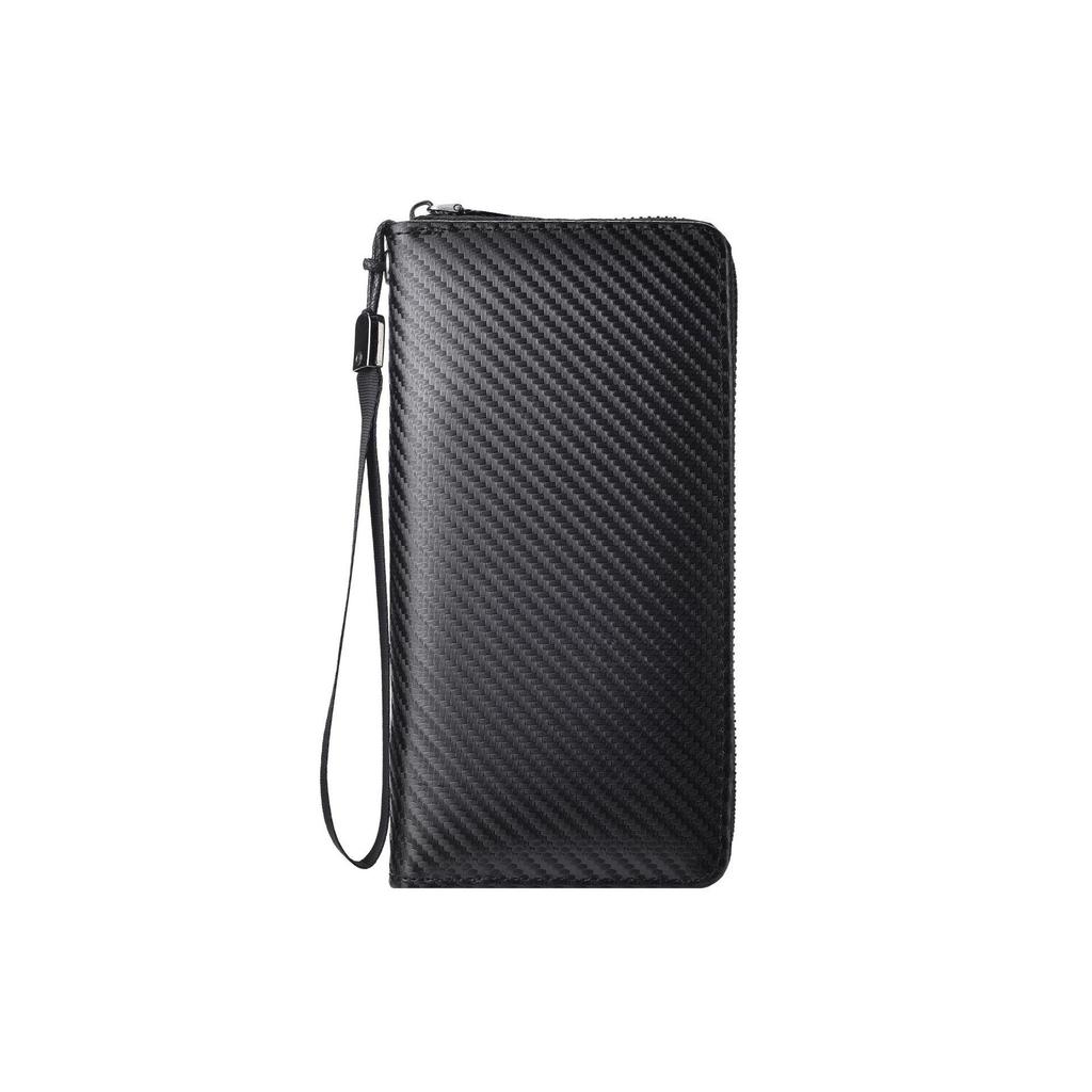 Men's RFID Anti-Theft Carbon Fiber Wallet - Large Capacity with Multi-Card Slots and Coin Purse