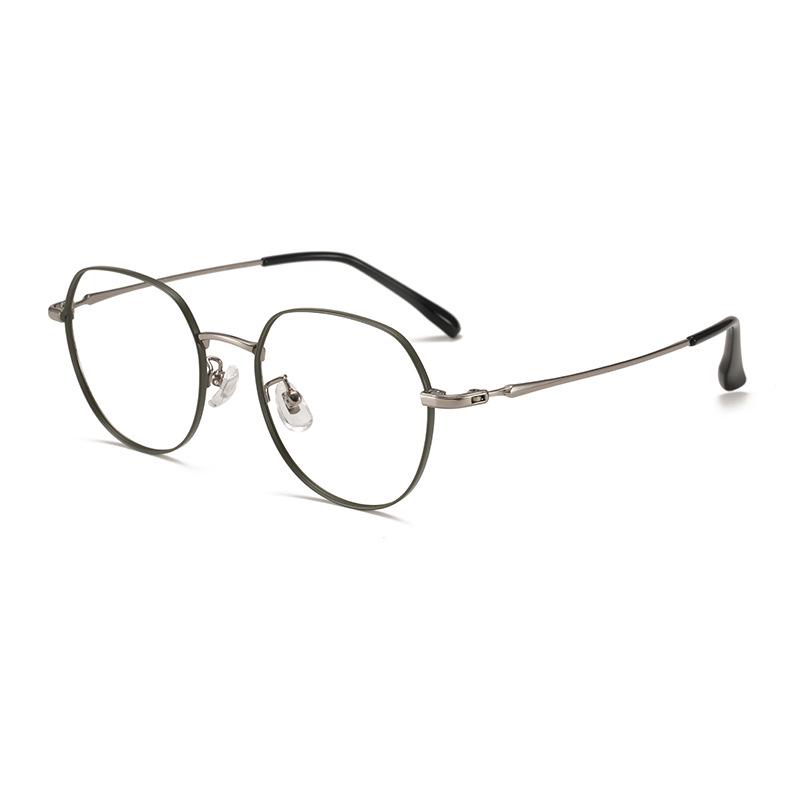 Ultra-Light Titanium Polygon Glasses Frame for a Small Face - Unisex Casual Style, Internet-Inspired, No Makeup Look