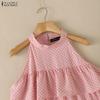 ZANZEA Women Polka Dot Print Casual Off Shoulder Sleeveless Vest Tops