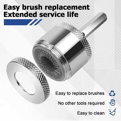 Copper Pipe Cleaner Set with Hex Shank Replaceable 72A Steel Wire Brush Heads Threaded Design Prevents Slippage High Torque