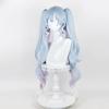 Hatsune Miku Snow Miku Cosplay Wig, Light Blue and Pink Gradient, Long Twin Tails, Blunt Bangs, Heat-Resistant Fiber (Up to 180°C), Adjustable Size, U